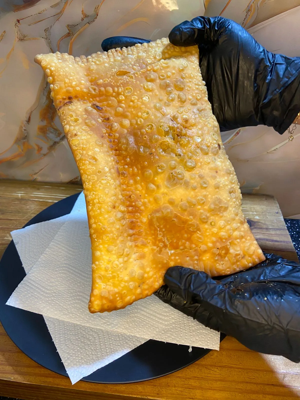 Pastel presunto e queijo