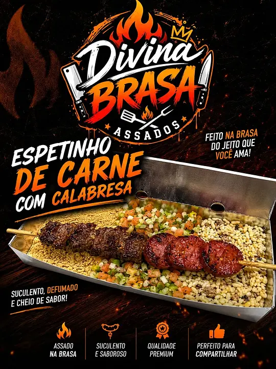 Espetinho Misto Carne c/ Calabresa