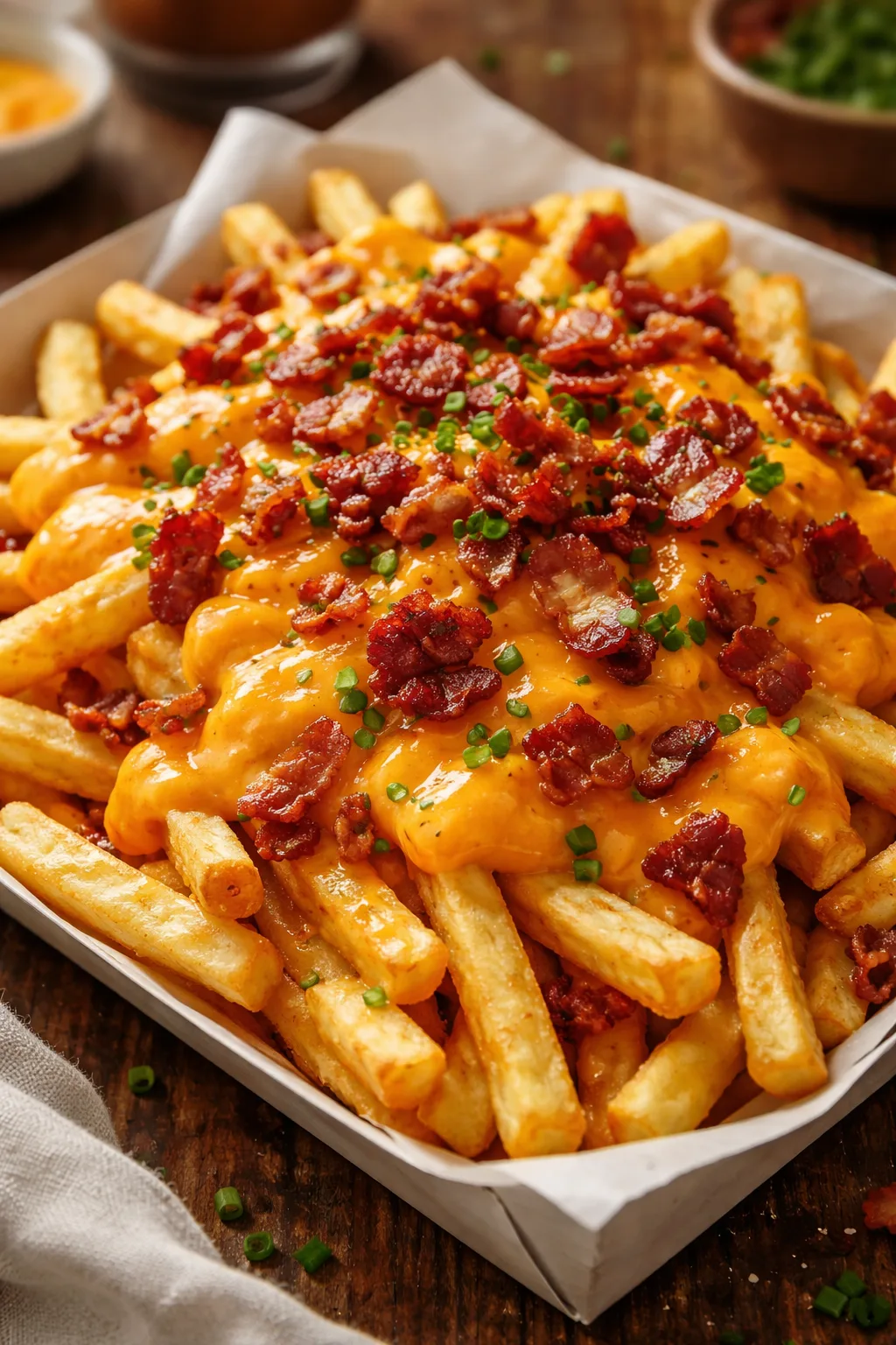 BATATA FRITA COM CHEDDAR E BACON 300G