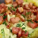 Batata recheada de Bacon Com Catupiry
