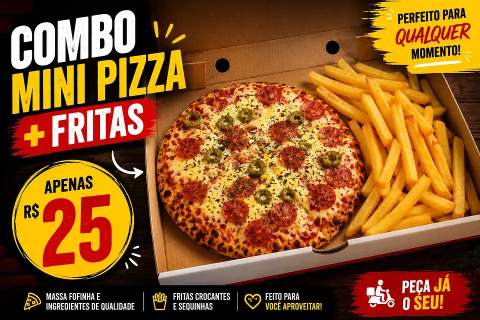 Mini pizza+fritas