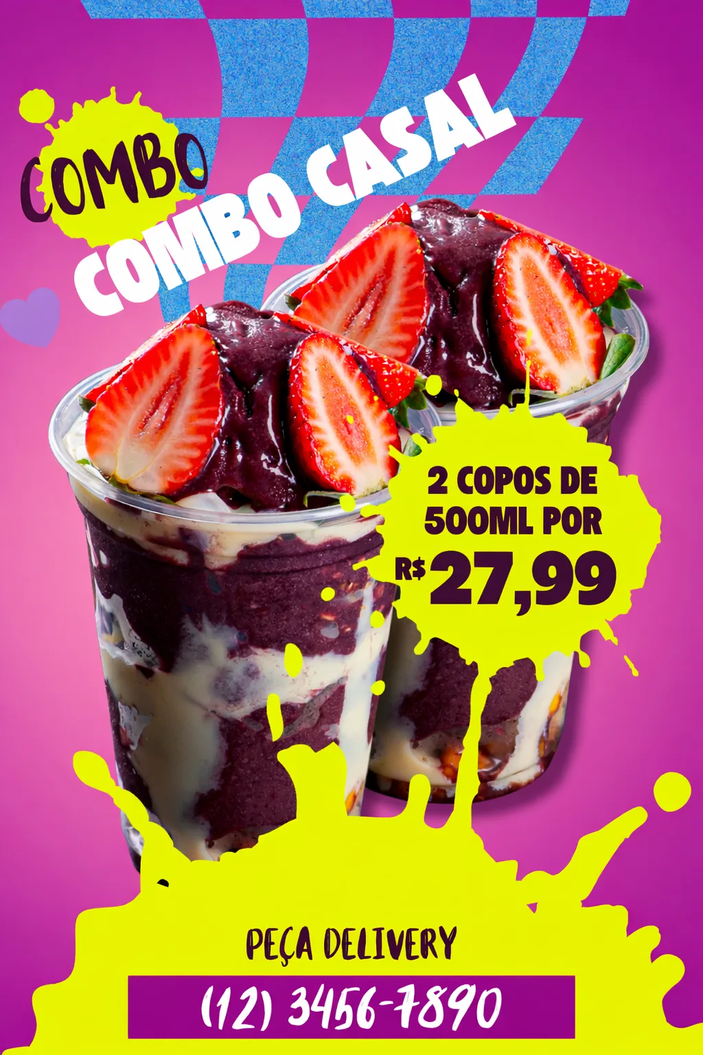 Combo Casal - Monte Seu Açaí - Copo 500ml