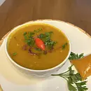 Caldo de Abóbora com costela desfiada 