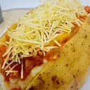 Batata recheada de cachorro quente