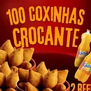 100 salgados variados (4 sabores) + 2 refrigerantes de 2 litros cada