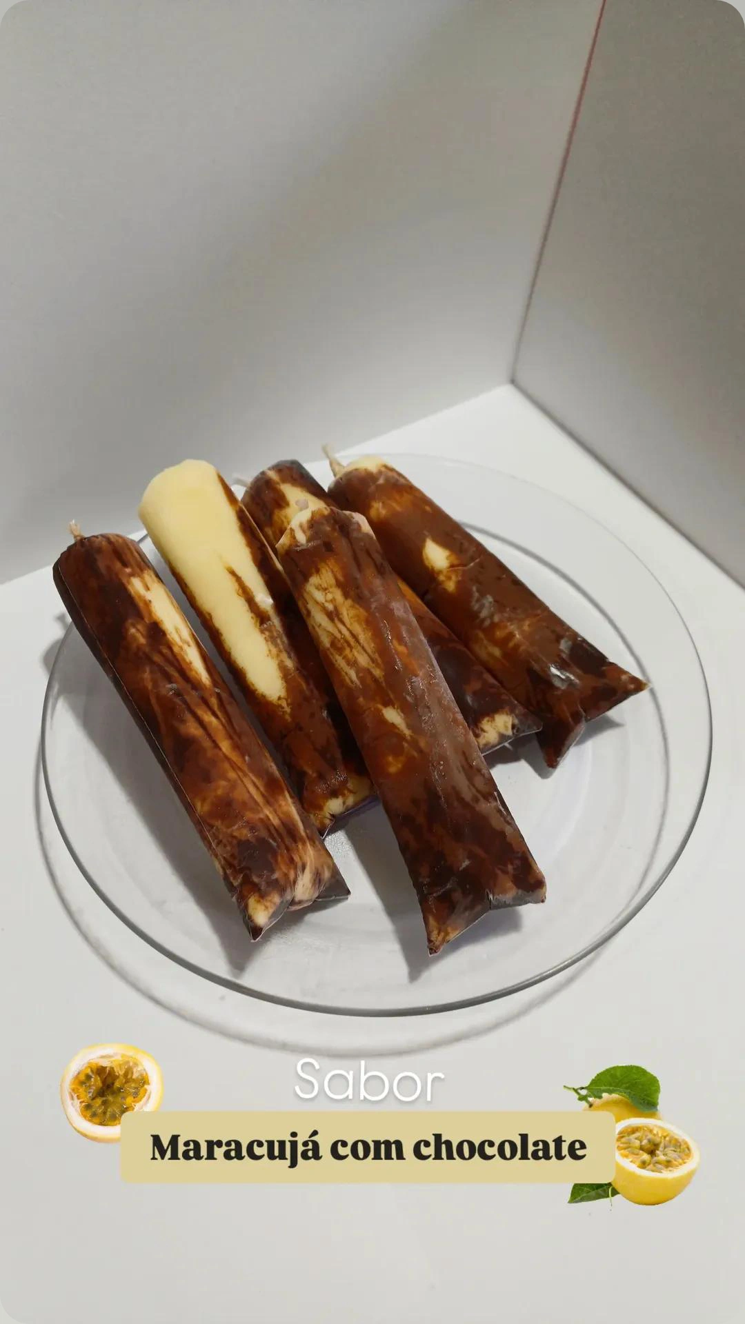 Geladinho de maracujá com chocolate (gourmet)