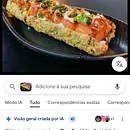 Big hot salmão cru (hot dog de salmão)